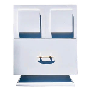Midcentury Newly Painted in White Nightstand