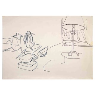 Reynold Arnould, Interior, 1970s, Drawing For Sale
