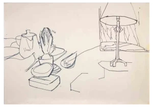 Reynold Arnould, Interior, 1970s, Drawing