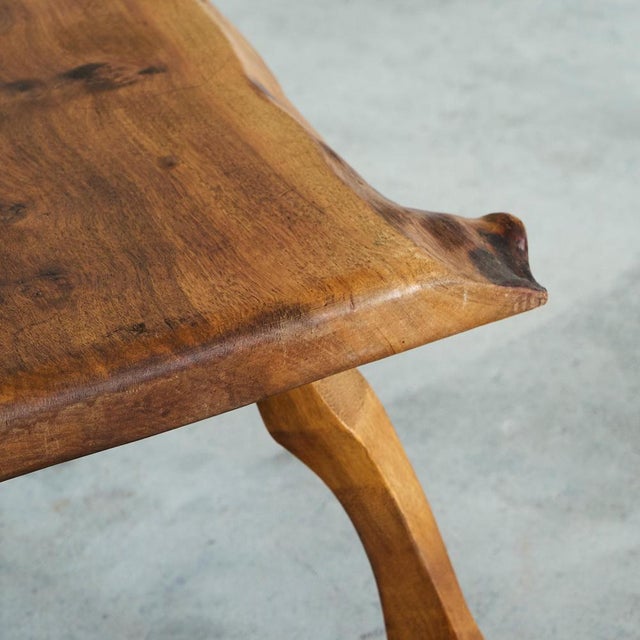 Mid-Century Live Edge Coffee or Side Table in Walnut, 1950s For Sale - Image 6 of 11
