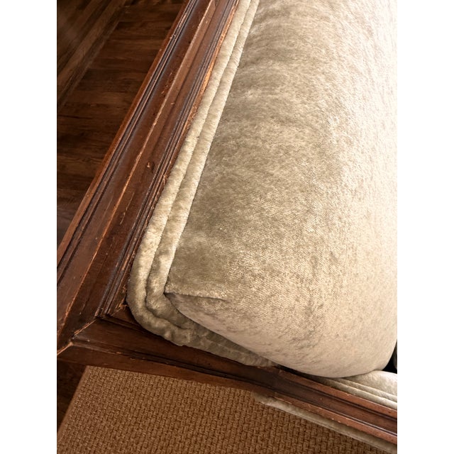 Textile 1940s Vintage Federal Sheraton Style Sofa in Rossini Velvet, Silver Grey by Mulberry Home For Sale - Image 7 of 7