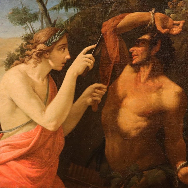 Circle of Pompeo Girolamo Batoni, Apollo and Marsyas, 1770, Oil on Canvas For Sale - Image 6 of 16