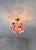 1980s Italian Pink Murano Style Glass Floral Chandelier – Hand-Painted Porcelain & Brass Ceiling Light For Sale - Image 4 of 18