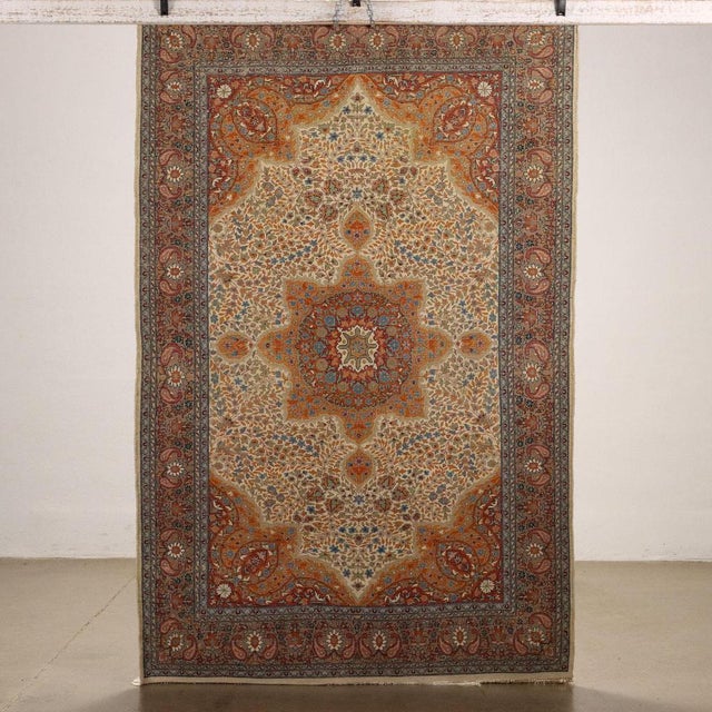 Textile Lahore Cotton Wool Thin Knot Rug, India For Sale - Image 7 of 12