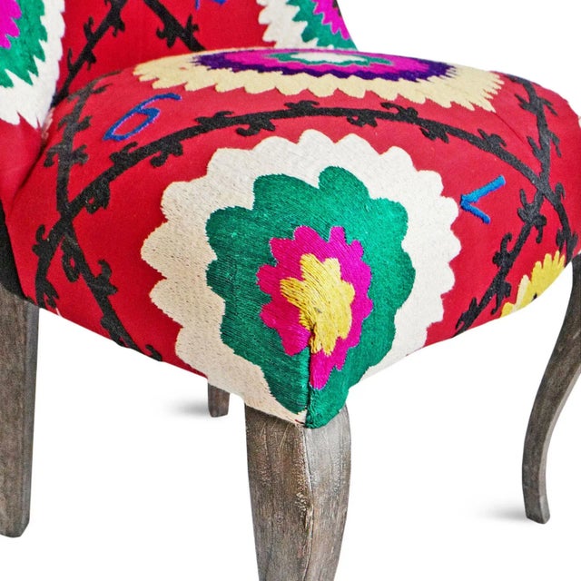 Late 20th Century Vintage Suzani Upholstered Accent Chair For Sale - Image 5 of 7