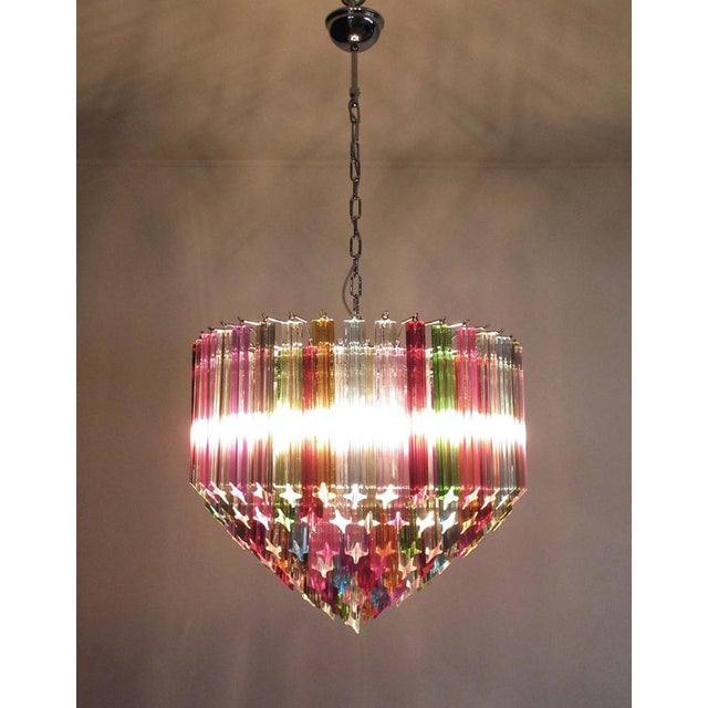 Modern Quadriedri Murano Glass Chandelier with 163 Trasparent Prism Quadriedri, 1990s For Sale - Image 10 of 18