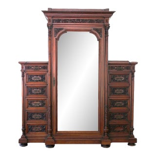 Late 19th Century English Aesthetic Movement Carved Armoire For Sale