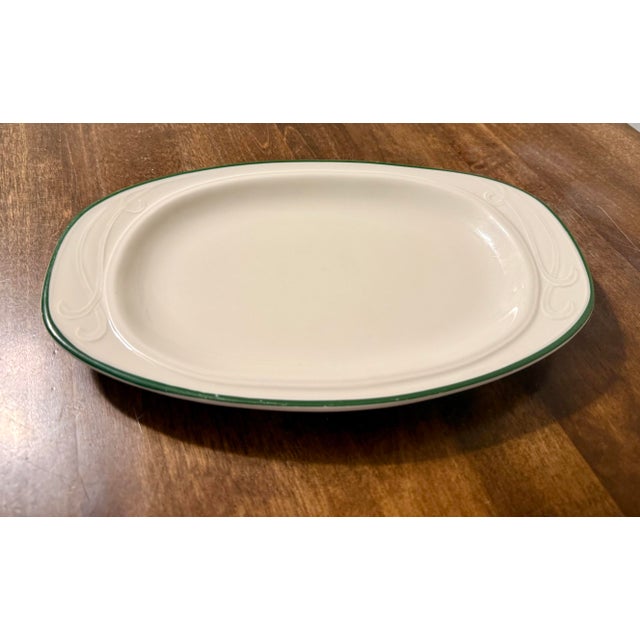 Off-white Mid 20th Century Homer Laughlin Lyrica Platter For Sale - Image 8 of 12