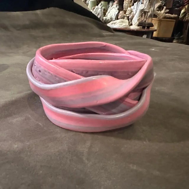 This vintage 21st-century pink and gray rubber bangle bracelet is a distinctive piece designed by Gaetano Pesce for Corsi...