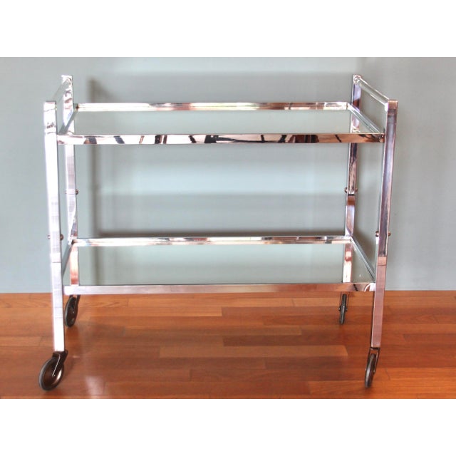 Art Deco Bar Cart attributed to Jacques Adnet, 1930s For Sale - Image 3 of 17
