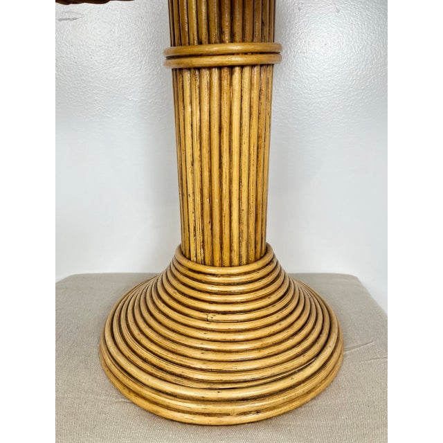 Vintage Rattan Palm Tree Coconut Lamp For Sale - Image 4 of 12
