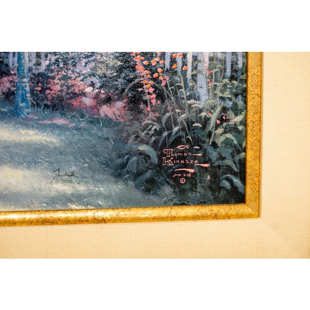Victorian 1990s Thomas Kinkade Victorian Garden 2 With Original Drawing on the Back.DNA Signed For Sale - Image 3 of 7