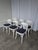 Vintage White Bentwood Dining Chairs with Blue Fabric Seats, 1970s, Set of 6 For Sale - Image 9 of 18