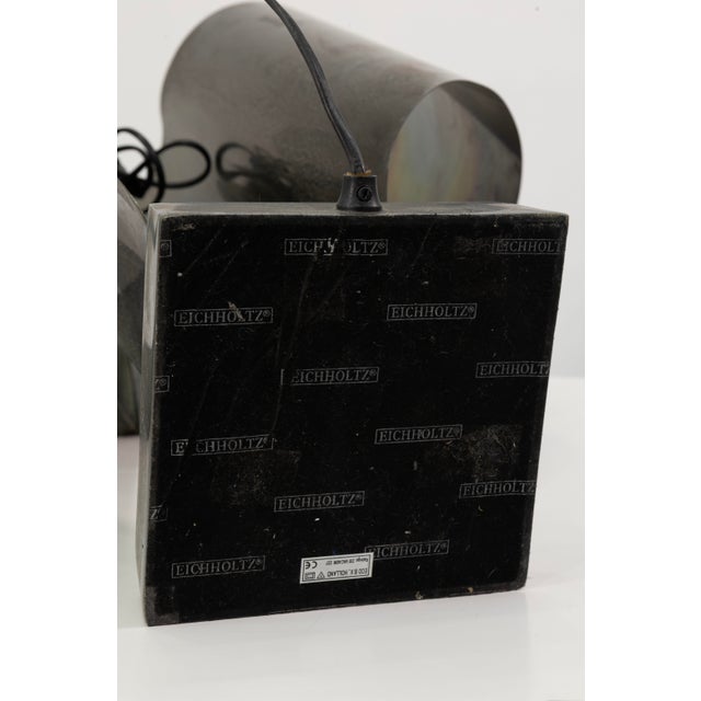 Pair of Eichholz Corsini Wiskemann Stillnovo Brushed Metal Lamps For Sale - Image 9 of 9
