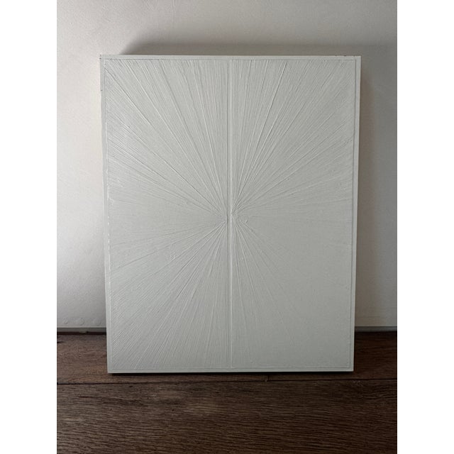 Minimalist White Oil Painting on Board For Sale - Image 10 of 10