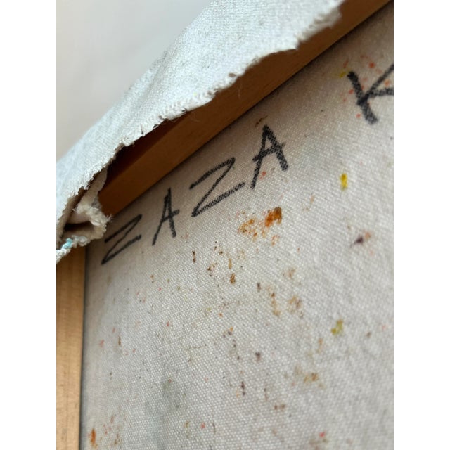 Girl With Blue Balloon 2005 Large Statement Piece Oil Painting by Zaza Khabuliani, Original, Signed For Sale In New York - Image 6 of 12