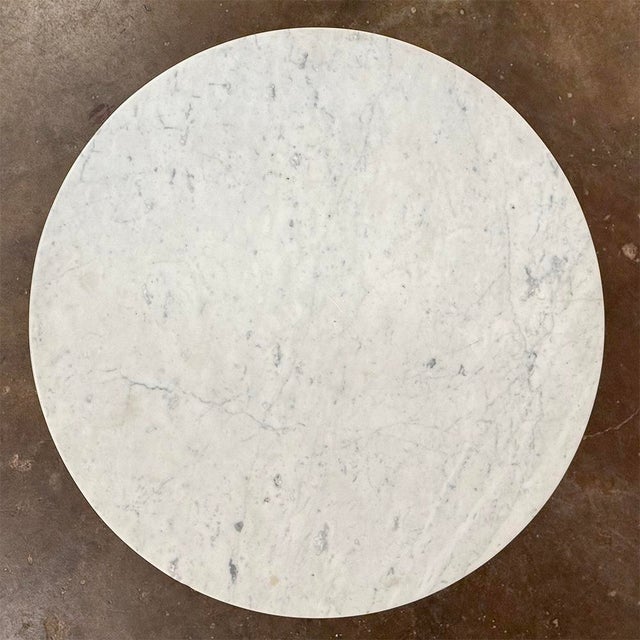 19th Century French Louis Philippe Period Mahogany Center Table With Original Carrara Marble Top For Sale - Image 14 of 16