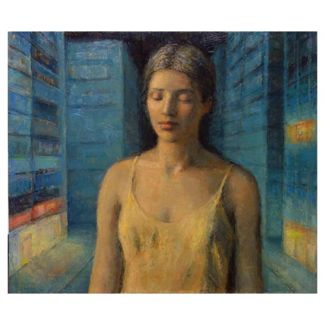 Aurelio Bulzatti, Donna Piazza, Original Oil on Canvas, 2017 For Sale