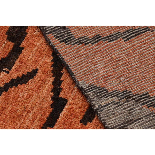 Textile Rug & Kilim’s Contemporary Tiger Skin Rug in Orange With Black and Brown Stripes For Sale - Image 7 of 7