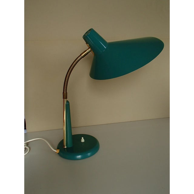 Forest Green Table Lamp from Tulux, 1950s For Sale - Image 8 of 9