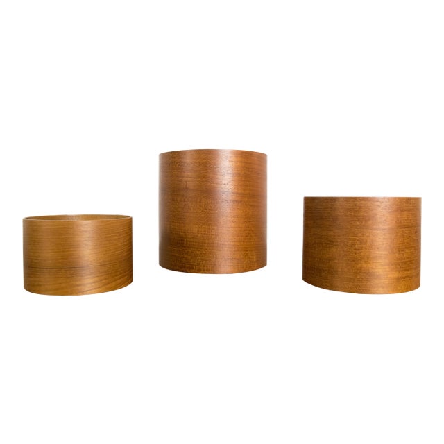 Japanese Modern Teak Nesting Containers For Sale