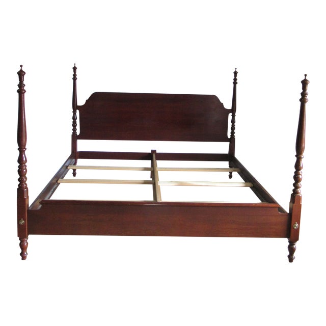 1980s Sumpter Cherry King Poster Bed Designer For Sale