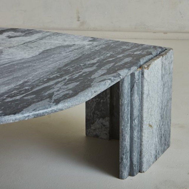 Gray Marble Teardrop Coffee Table by Roche Bobois, Italy 1970s Chairish