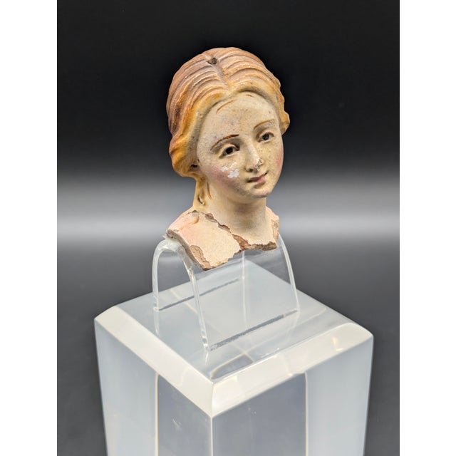 Sculpture Materials Late 18th Century Neapolitan Glass-Eyed Santon Head For Sale - Image 7 of 10