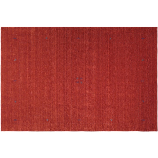 Modern Gabbeh Burnt Orange Wool Rug - 8'2''x9'10'' For Sale - Image 9 of 10