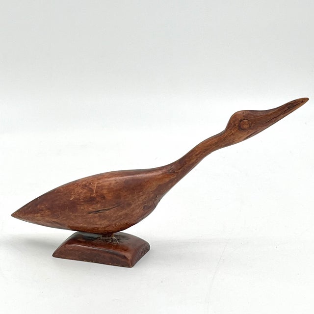 Mid 20th Century Modern Folk Art Carved Wood Nantucket Sandpiper Shorebird Figurine For Sale - Image 9 of 15