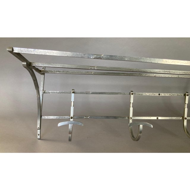 French Art Deco All Aluminum Coat Rack, Hall Tree Ca. 1940 For Sale In San Francisco - Image 6 of 7