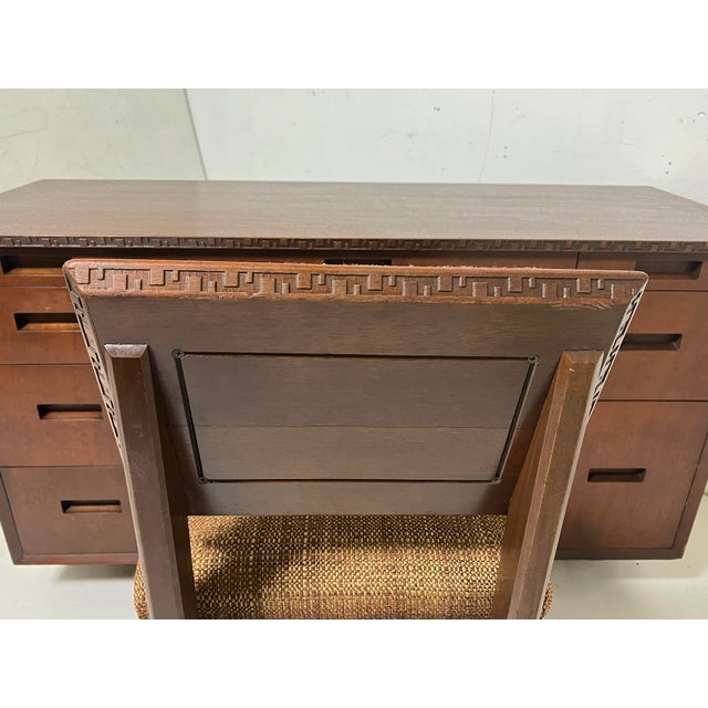 C. 1950s Frank Lloyd Wright Taliesen Writing Desk and Chair for Henredon For Sale - Image 15 of 18