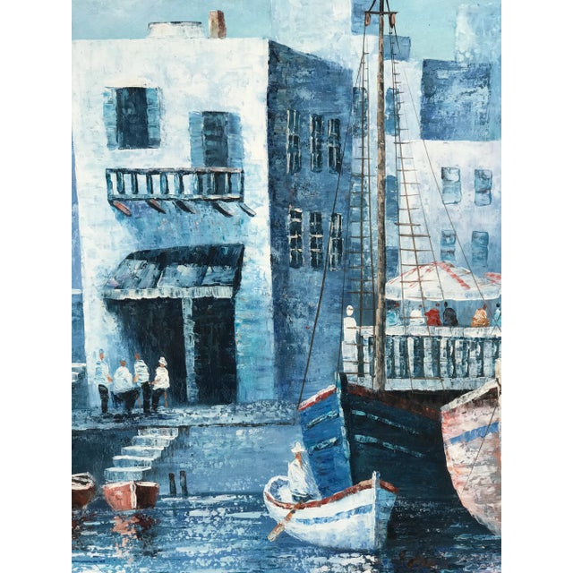 Contemporary Harbour Scene Painting For Sale - Image 4 of 7