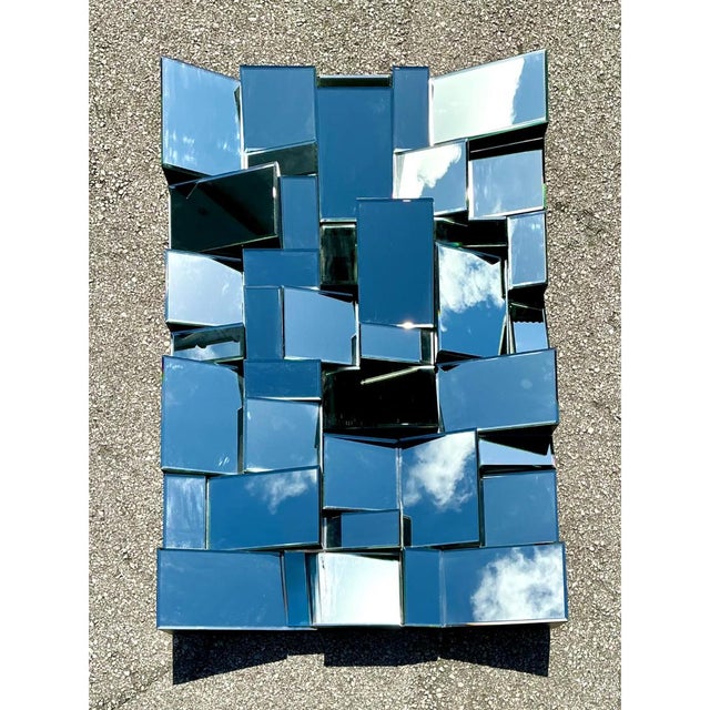Silver Vintage “Slopes” Mirror After Neil Smalls For Sale - Image 8 of 12