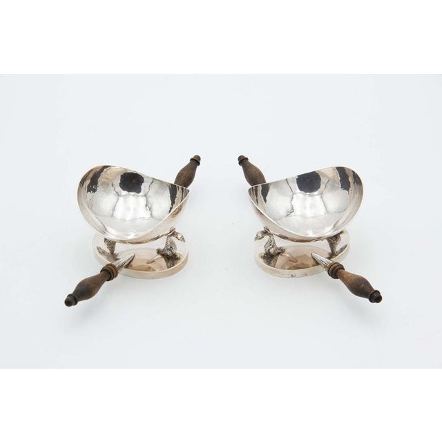 Hammered Silver Salt and Pepper Shakers, Set of 2 For Sale - Image 4 of 4