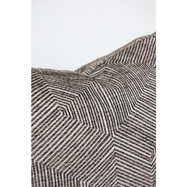 Modern Gray Geometric Pillow For Sale - Image 3 of 5
