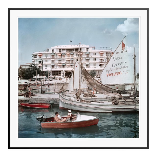 Slim Aarons 'Savioli Spiaggia Hotel' Archival Pigment Print Framed in Black For Sale