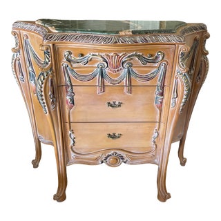 1990s French Style Marble Top Commode For Sale