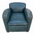 1990s Thomas Callaway Art Deco Leather Club Chair 1 of 2 For Sale - Image 5 of 6