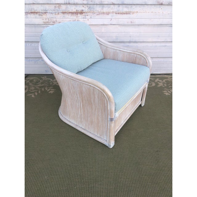 Mid-Century Modern 1970s Vintage Split Reed Henry Link Cushioned Chair For Sale - Image 3 of 9