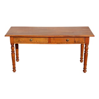 Antique Early 20th Century Solid Wood Writing Table / Farmhouse Console Desk, Circa 1900–1920 For Sale