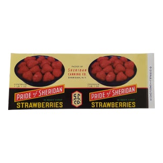 1950s Pride of Sheridan, New York Strawberry Label Art For Sale