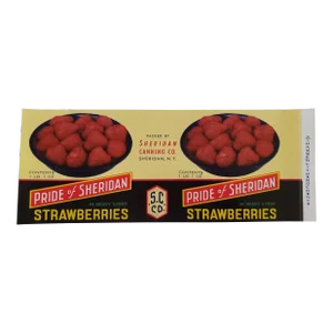 1950s Pride of Sheridan, New York Strawberry Label Art