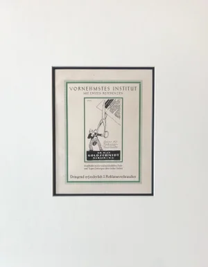 1920's Austrian Art Deco Advertisement, Vornehmstes Institut Dr. Max Goldschmidt