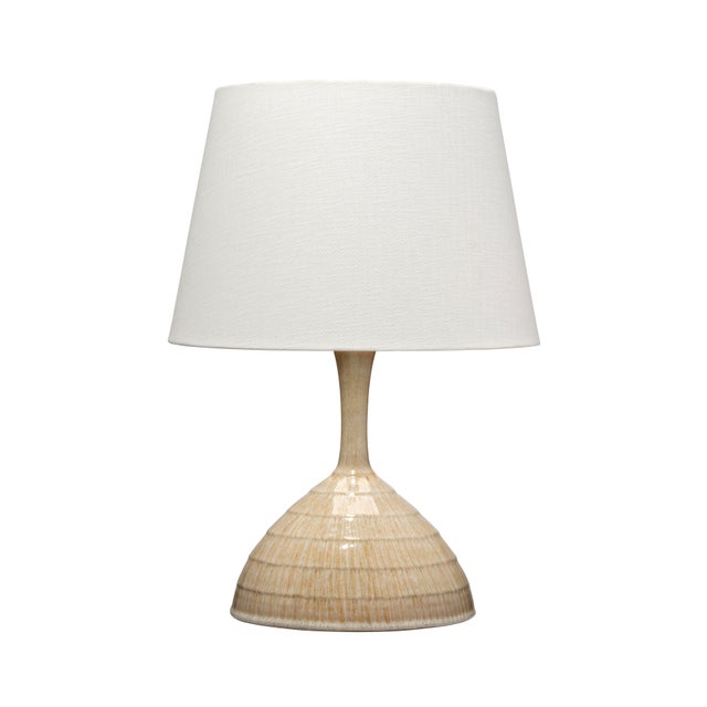 Trumpet Table Lamp, Beige Ceramic For Sale