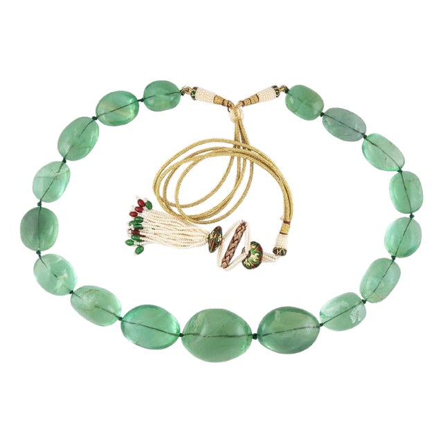 Gemstone Fluorite Bead Necklace Tumble Large Smooth Green Polished Nugget Adjustable Length For Sale