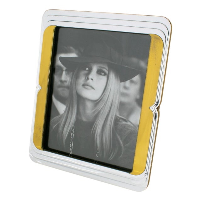 Noel BC Chrome and Brass Picture Frame, Italy circa 1970 For Sale