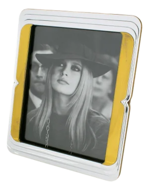 Noel BC Chrome and Brass Picture Frame, Italy circa 1970