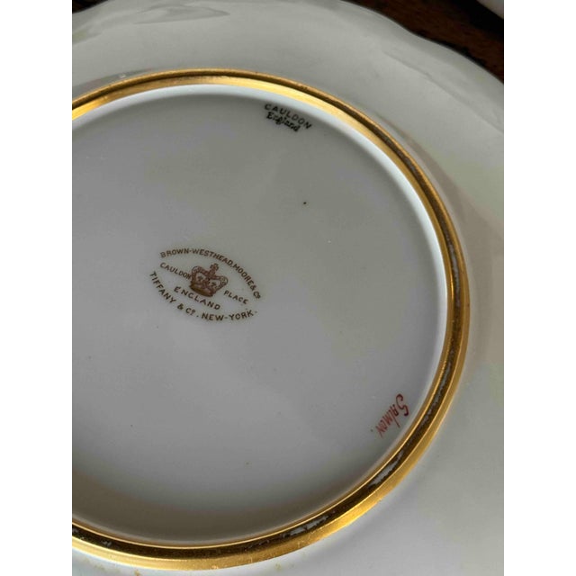 1920s Royal Cauldon for Tiffany & Co. Fish Plates, Set of Six For Sale - Image 10 of 10