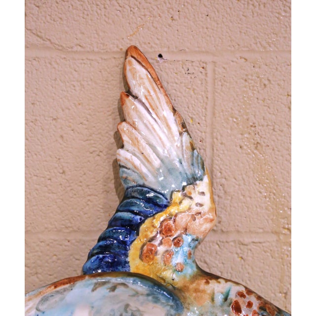 Early 20th C. French Barbotine Faience Duck Wall Sculpture by Edmond Lachenal For Sale - Image 9 of 12